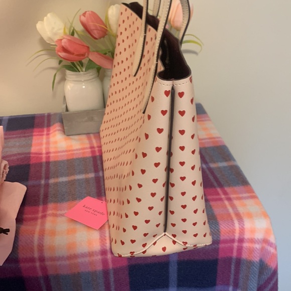 Nwt Kate spade all day heart printed pvc large tote bag - Picture 4 of 16
